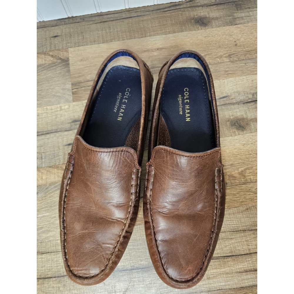 Cole Haan Leather Driving Loafers Men's Size 9.5 Brown Casual Slip On - Picture 3 of 10